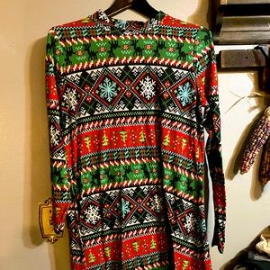 XL ribbed cotton Christmas dress